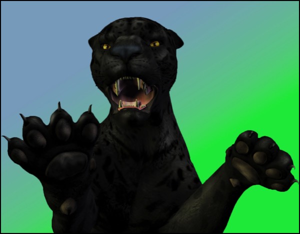 Iliustration of pouncing black panther